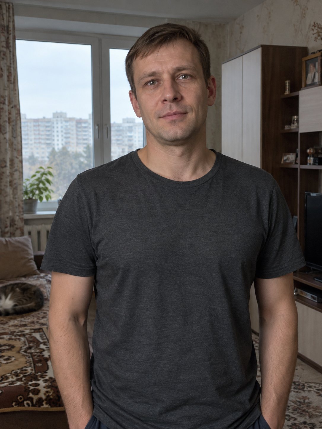 До — домашняя футболка на обычном фото