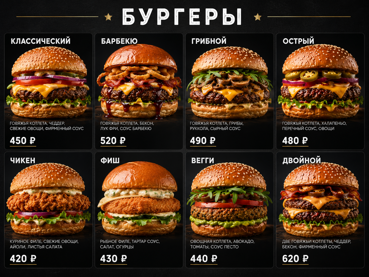 Еда и меню — пример