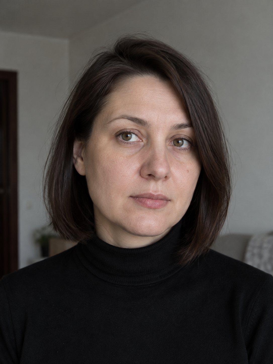 До — тёмное каре до плеч