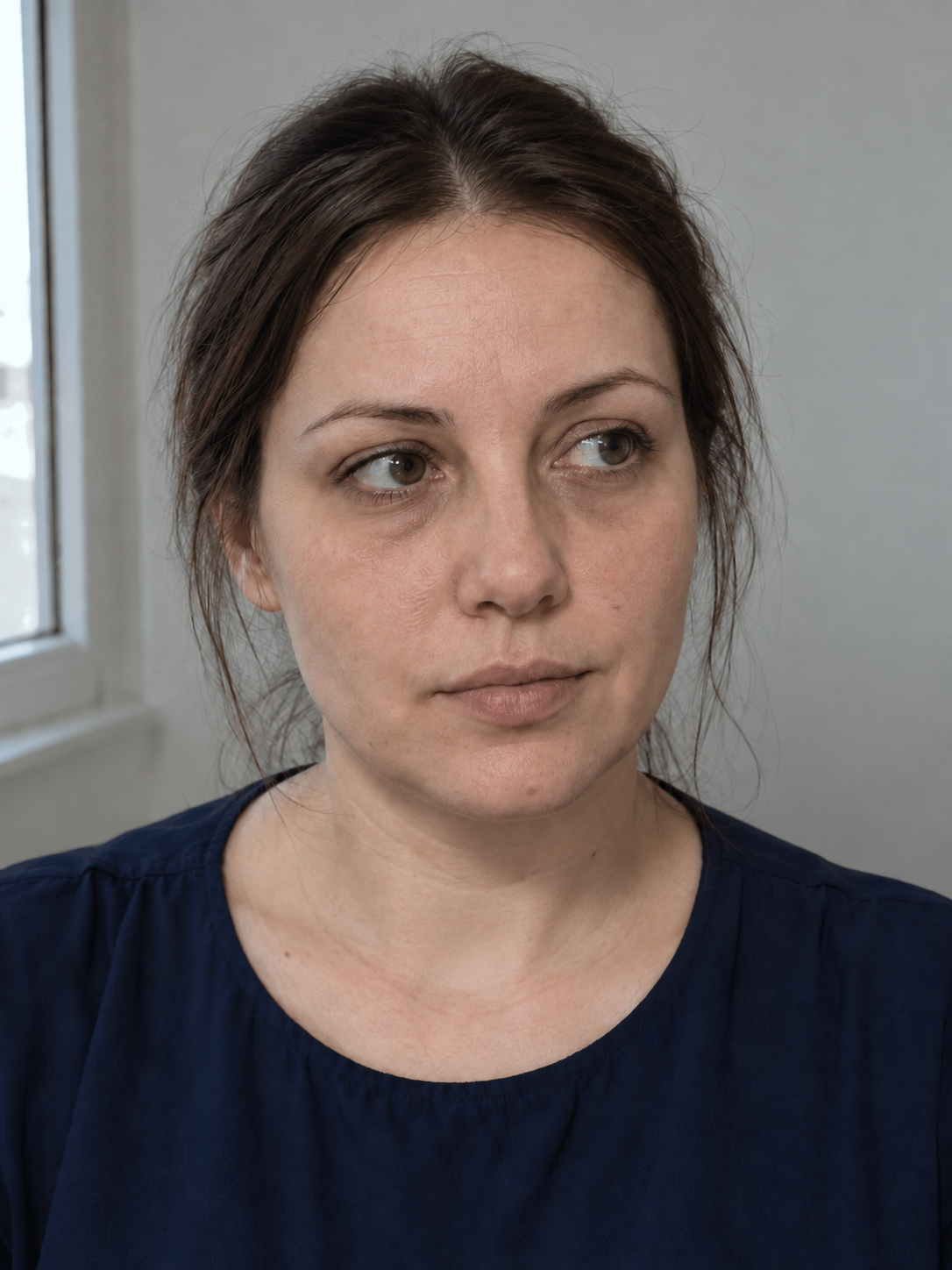 После ретуши — без бликов и покраснений, но с сохранённой текстурой кожи