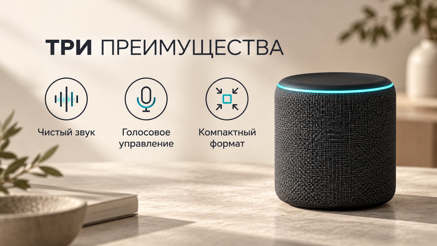 Экран рич-контента: три преимущества умной колонки с иконками