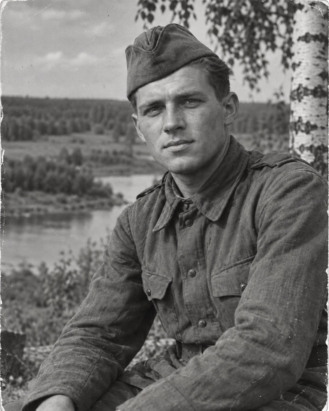 До — чёрно-белый портрет военного 1940-х
