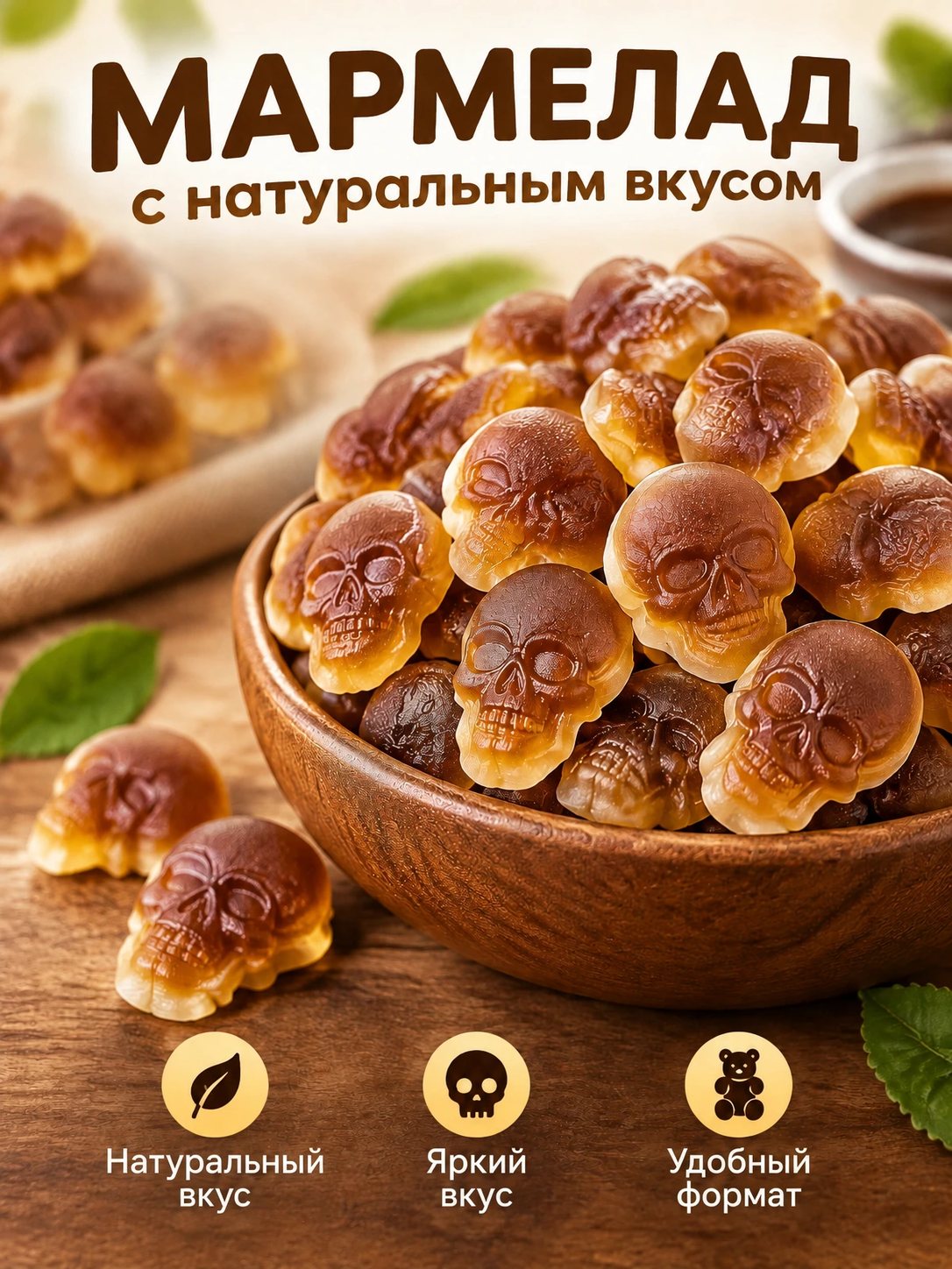 Слайд галереи: мармелад в деревянной миске