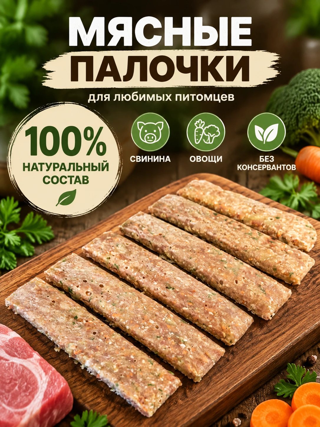 Слайд галереи: мясные палочки для питомцев